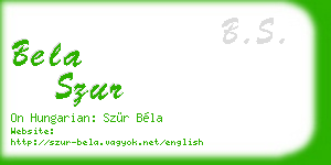 bela szur business card