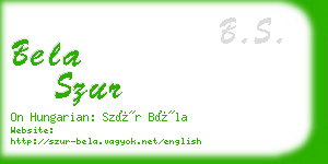 bela szur business card